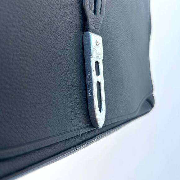 Rag & Bone Enfield Soft Leather Flap Top Purse Clutch Black Silver Bag - Picture 2 of 8